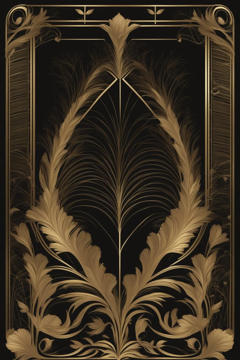 gold art deco delicately designed border on a black background