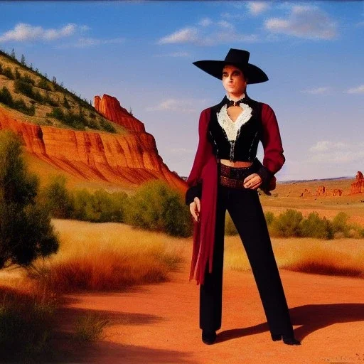 Full body portrait, painting, medium shot lady style of Wild Wild West (1999)