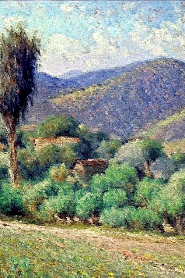 Spanish landscape oil painting, detailed Claude Monet