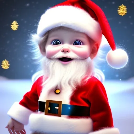 super Cute Christmas cartoon toddler, magnificent, majestic, Realistic photography, incredibly detailed, ultra high resolution, 8k, complex 3d render, cinema 4d.