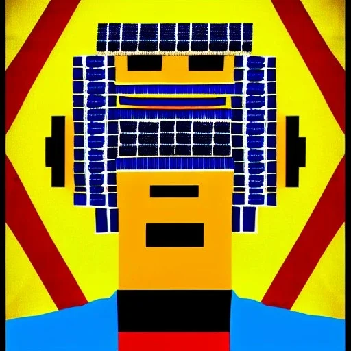 robot portrait in Kente, cinematic, ghana flag, african pattern symbols, engraved, 8k quality