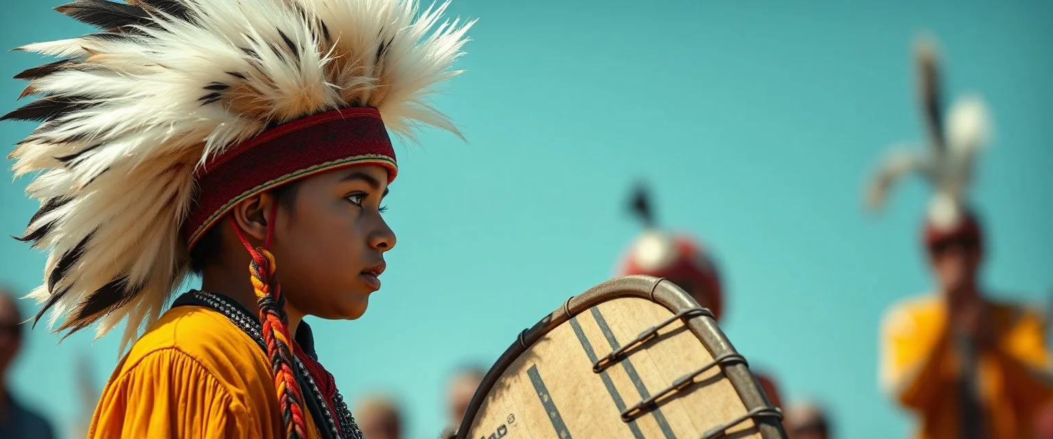 maga hat boy facing the native american drummer like in the press
