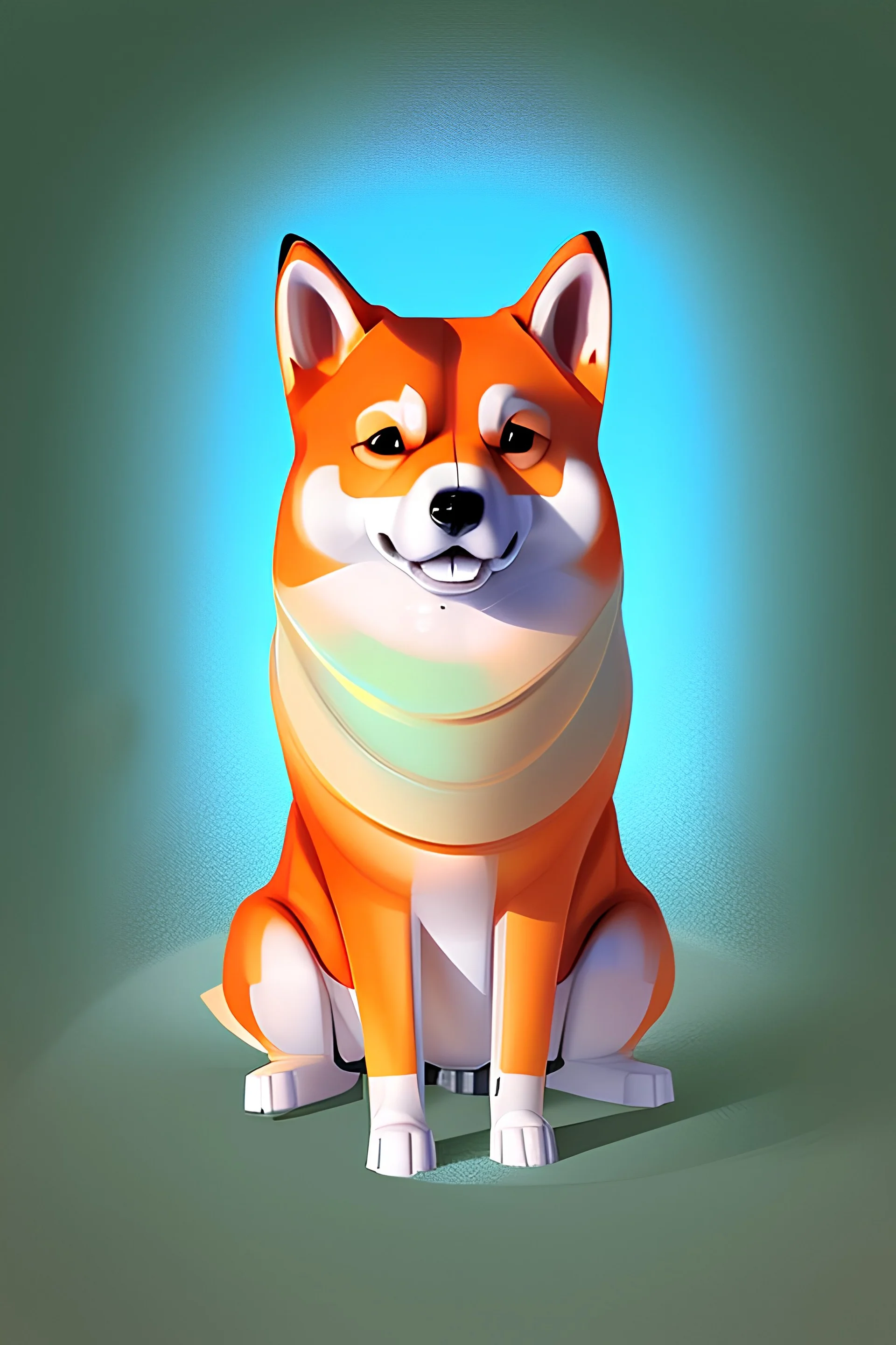 cartoon shiba ınu digital art