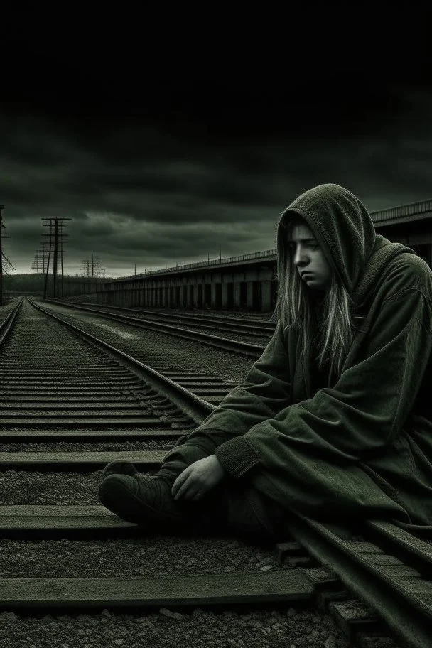 Suicide depression sadness broken down drained tired end of life dystopian apocalypse decay