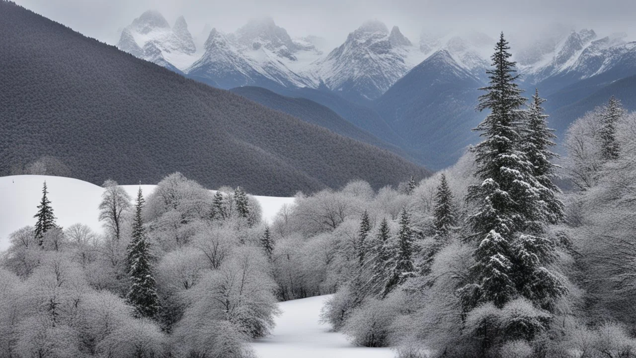 snow covered mountains