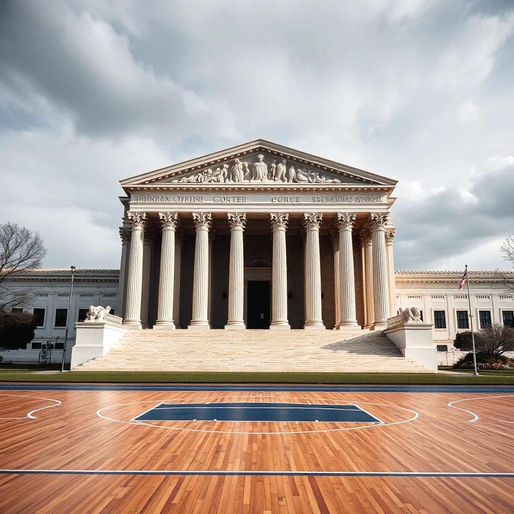 Combining the US Supreme Court with a basketball court