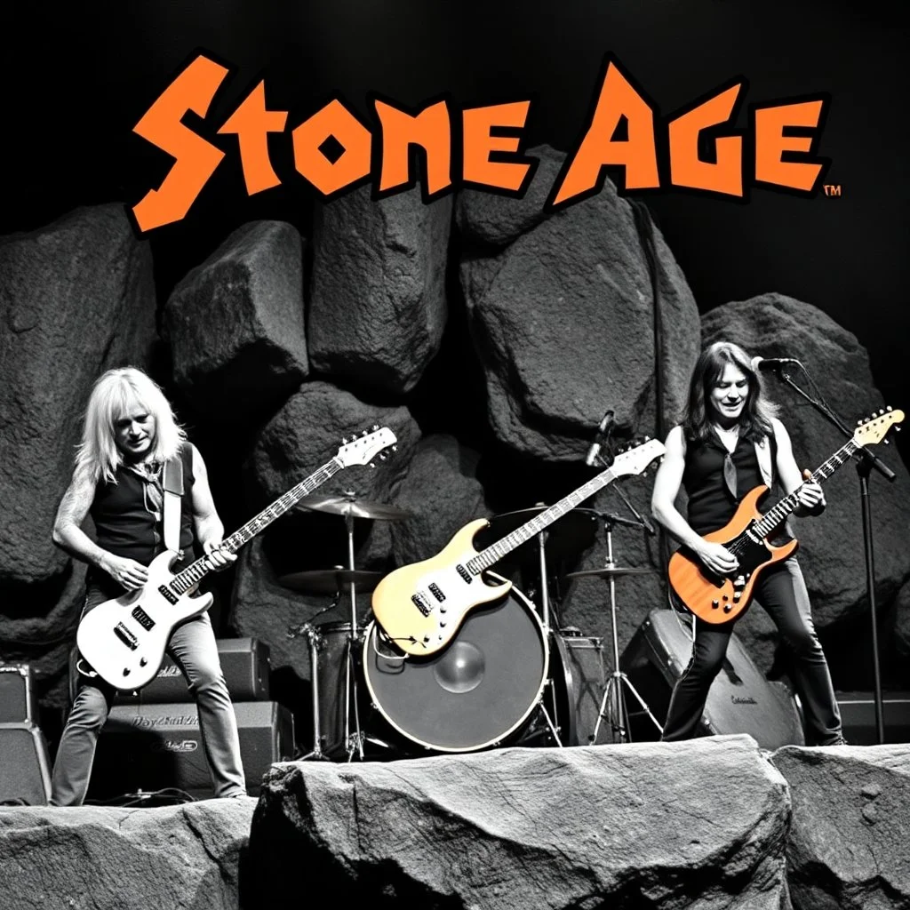 A rock band in the Stone Age.