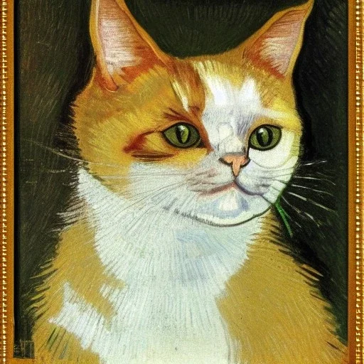 Portrait of a cat by Van Gogh