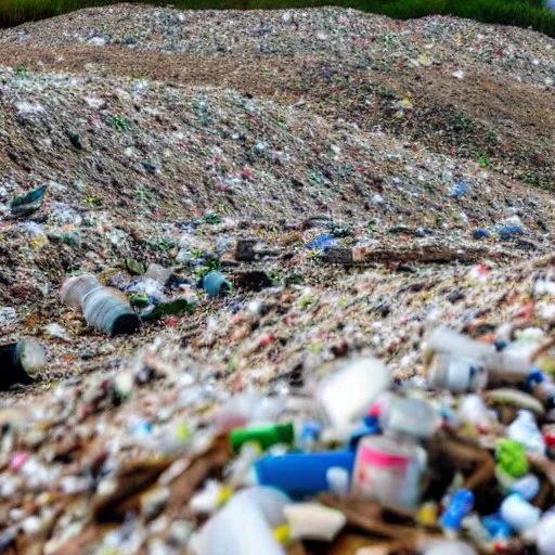 A photo of a landfill or waste disposal site to represent the issue of non-recyclable filters.