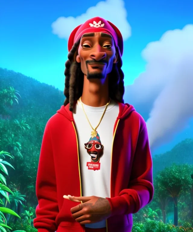 Snoop Dogg, marijuana with dollars burning, jungle background, hyper realistic