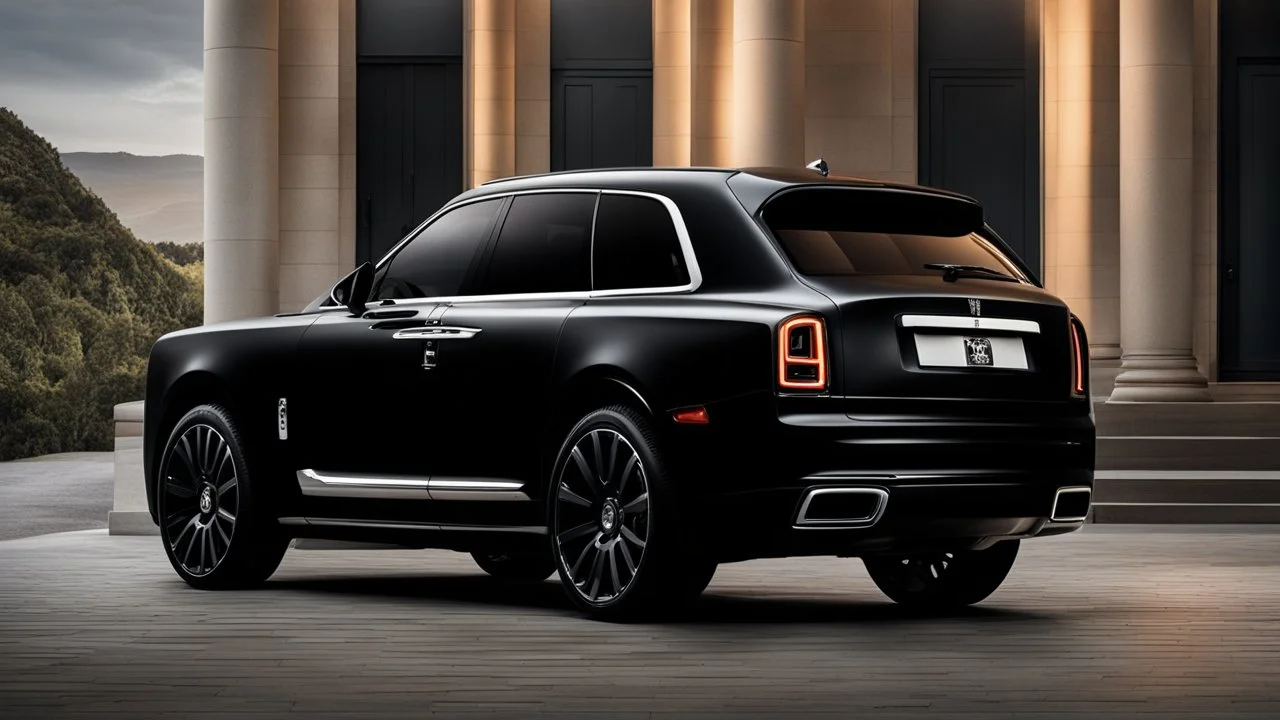 Rolls Royce Cullinan mixed with Black Matt Color No Reflection, Super Detailed, desktop wallpaper, 4K
