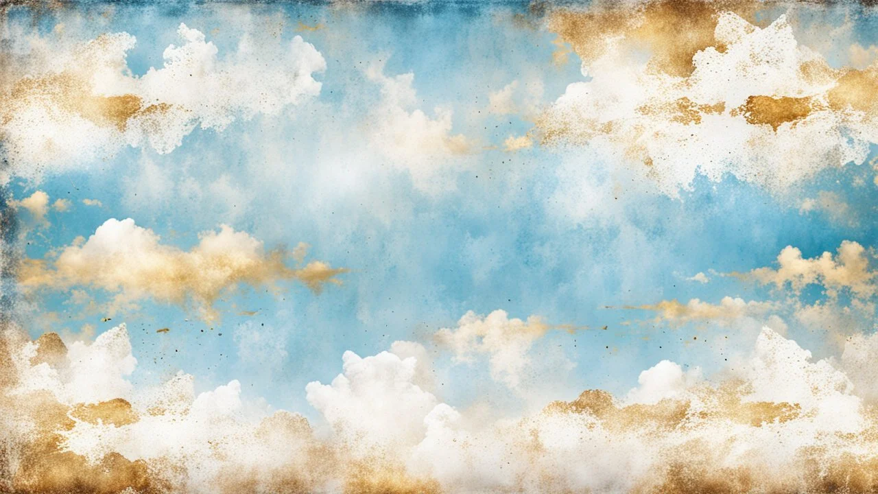 Hyper Realistic Sky-Blue, White & Golden Grungy-Rustic-Background