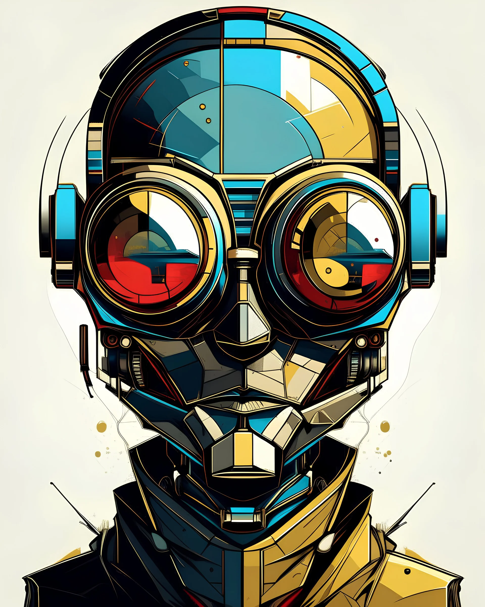 Robot art illustration sunglasses