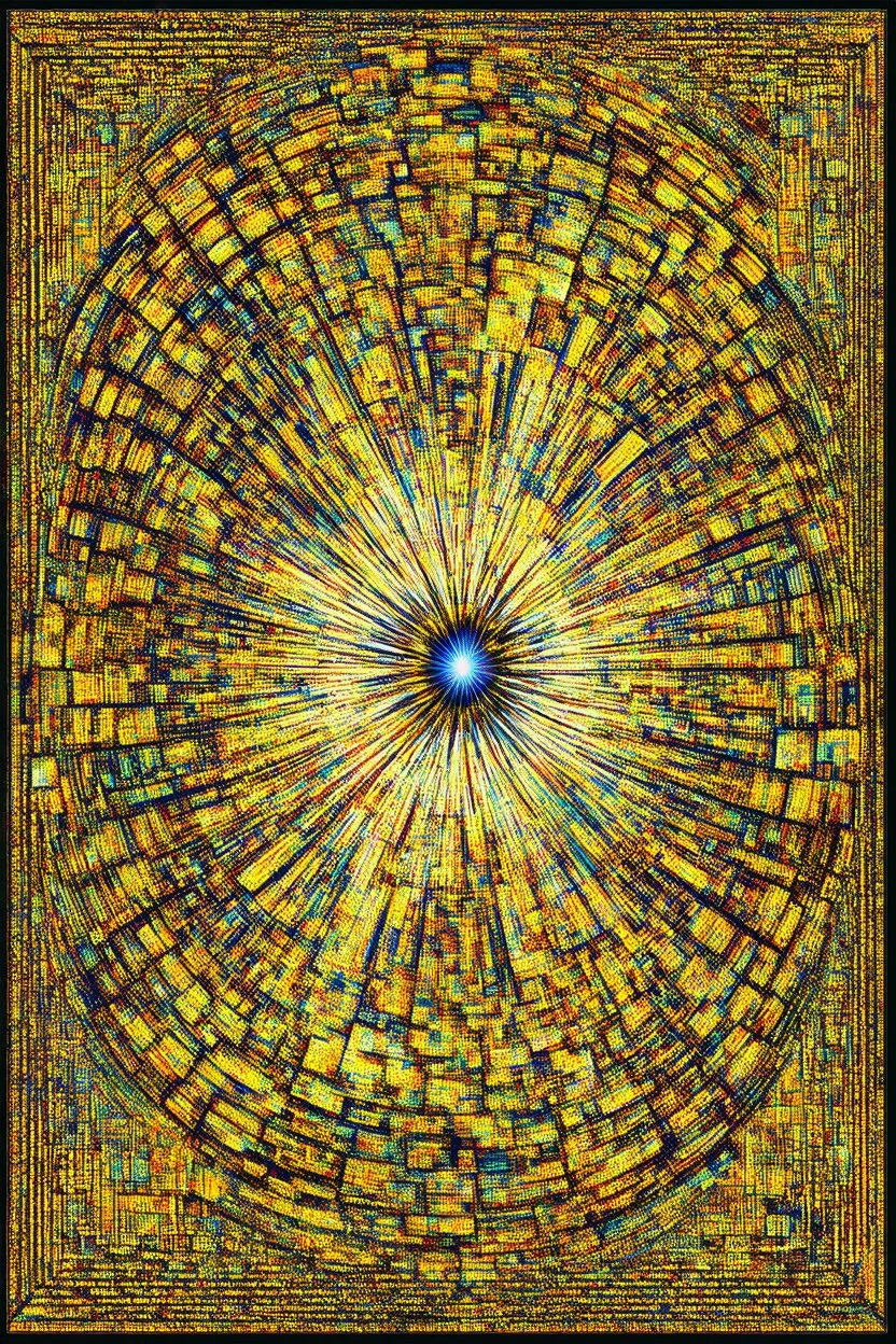 Fractal of God; Optical Art with elements of Klimt and Klee