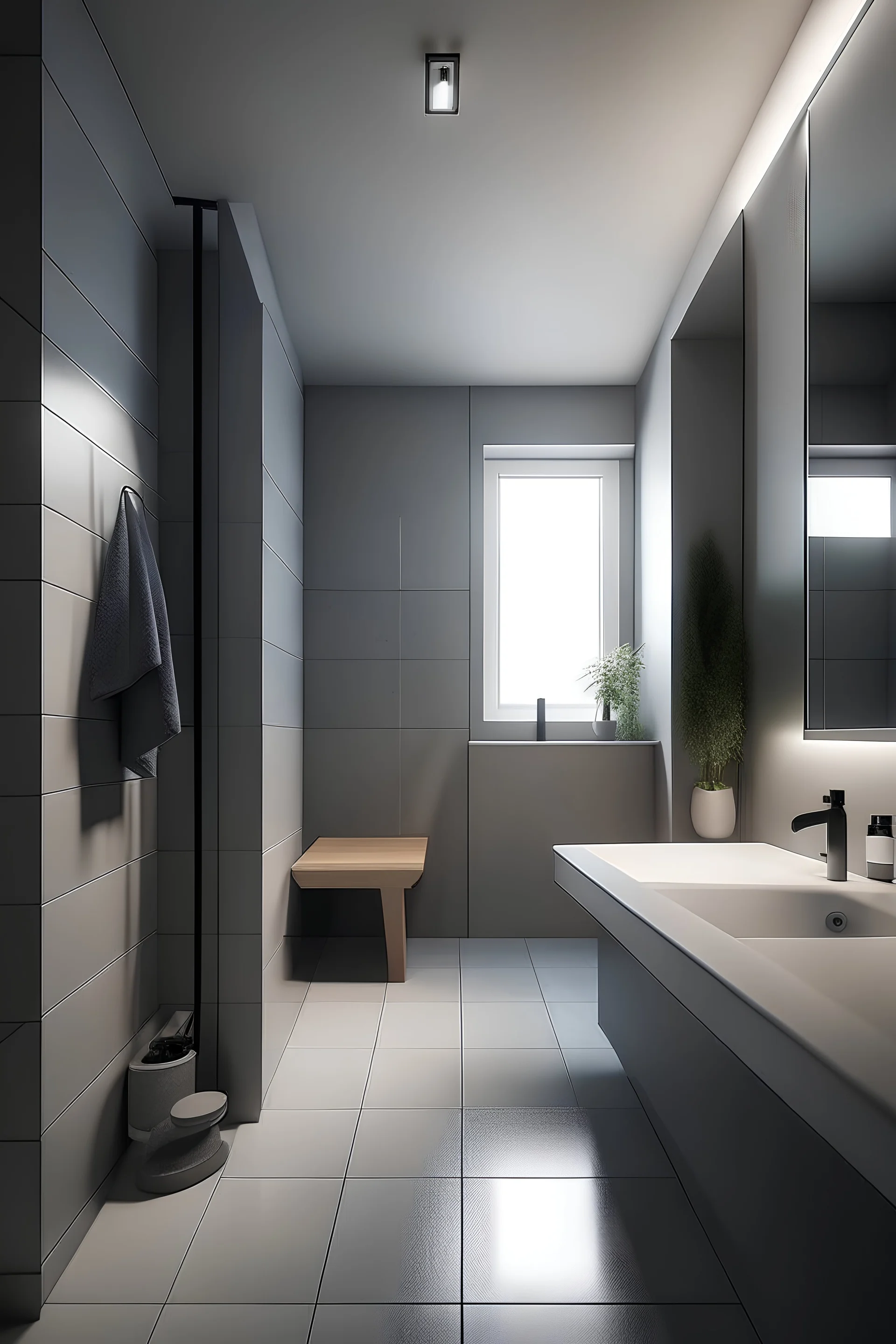hazme un baño moderno con ducha