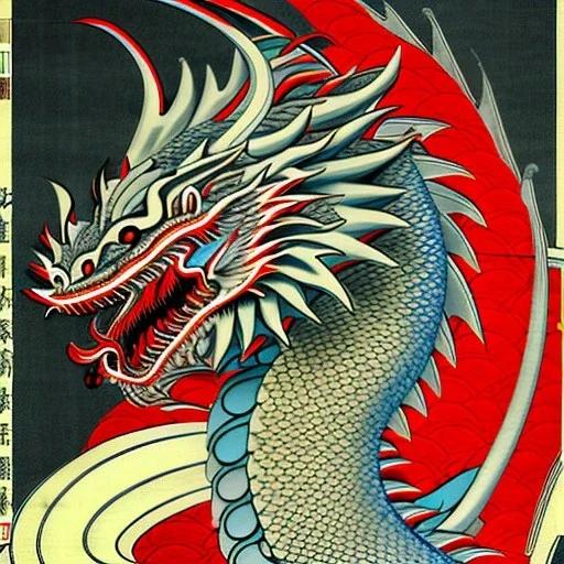 Ukiyo-e painting of a dragon