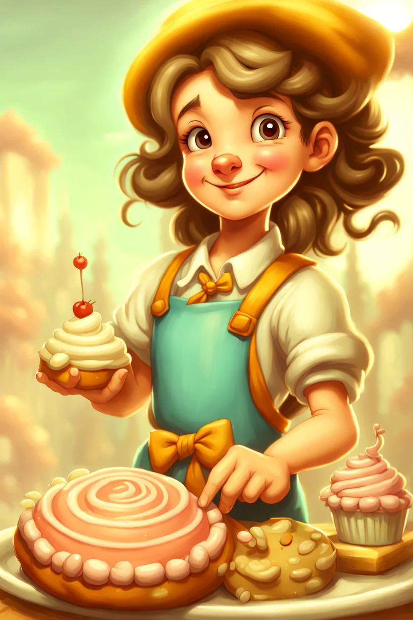 a cartoon character thirty years old confectioner , an ultrafine detailed painting by senior character artist, featured on polycount, sots art, artstation hd, 2d game art, behance hd