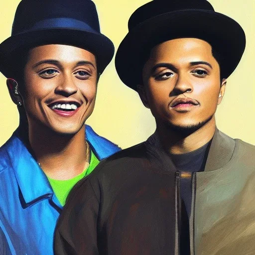 Painting of Bruno mars and Anderson paak