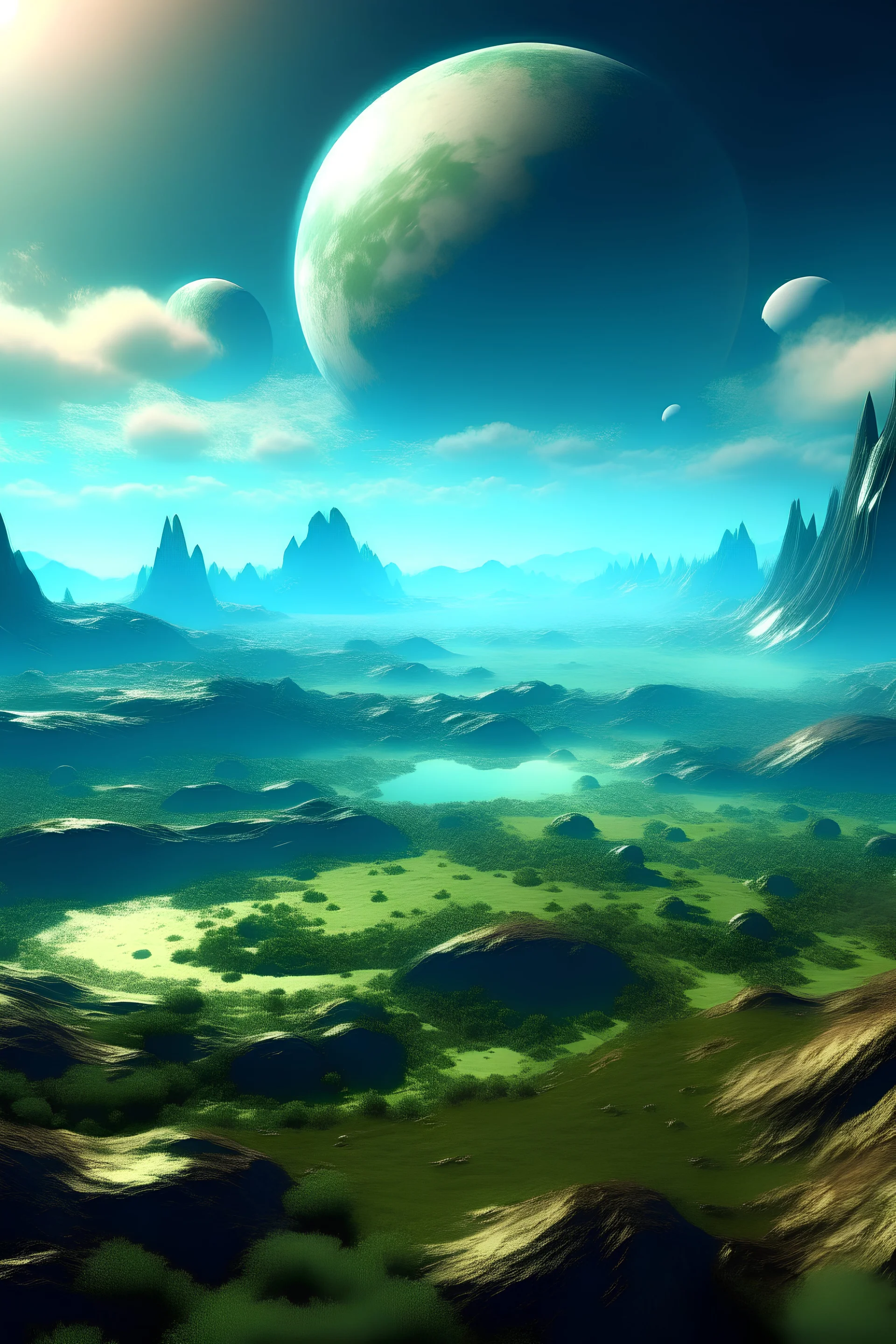 Landscape of a terraforming planet