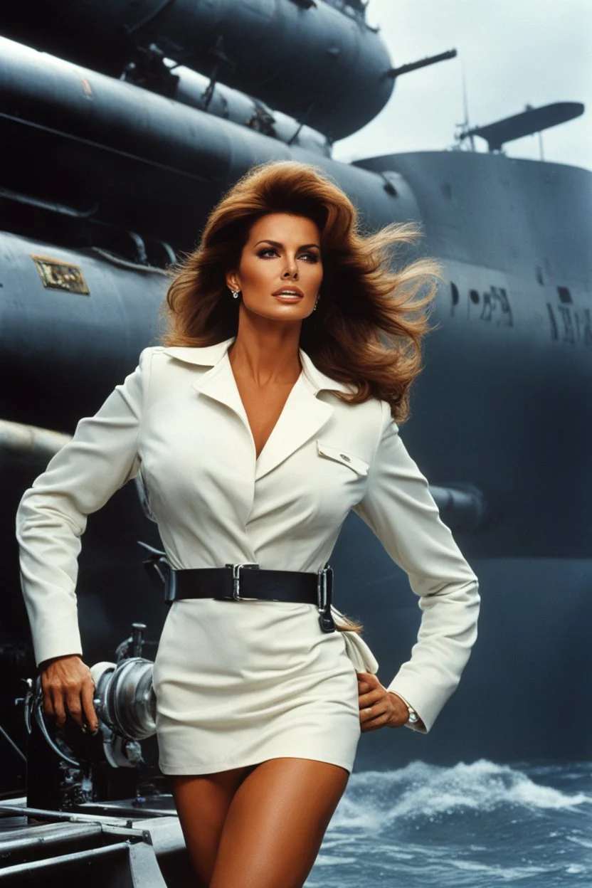 The journey is not without its challenges. Obstacles present themselves in the form of turbulent currents, narrow passages, and unexpected anomalies. But Raquel Welch, undeterred, remains steadfast in her resolve. She maneuvers the submarine with grace and precision, avoiding pitfalls and forging ahead. Through it all, her presence exudes a magnetic energy, captivating the crew and viewers alike. Her confidence inspires those around her, instilling a sense of trust in her leadership. She is the