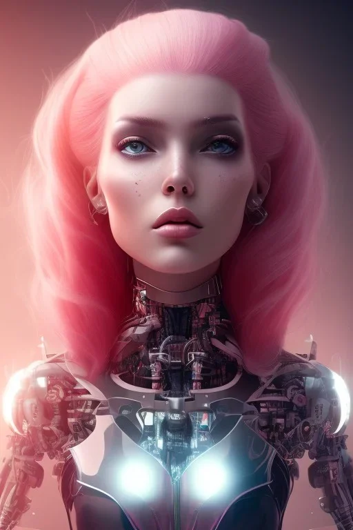 cyborg, pink hair,seven