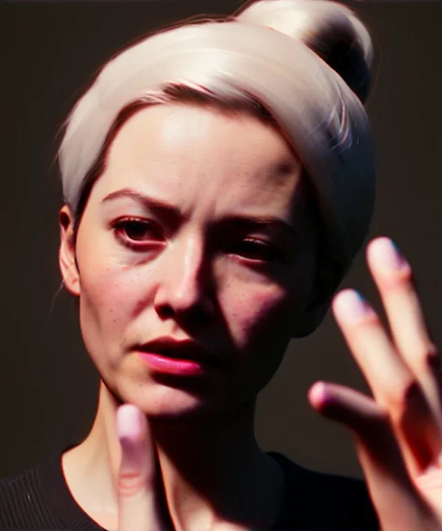 Ultra Realistic image portrait, medium shot view, woman making the fuck you finger gesture, highly detailed, unreal engine 5, RTX, ultra detail, volumetric lighting, finely drawn, high definition, high resolution.