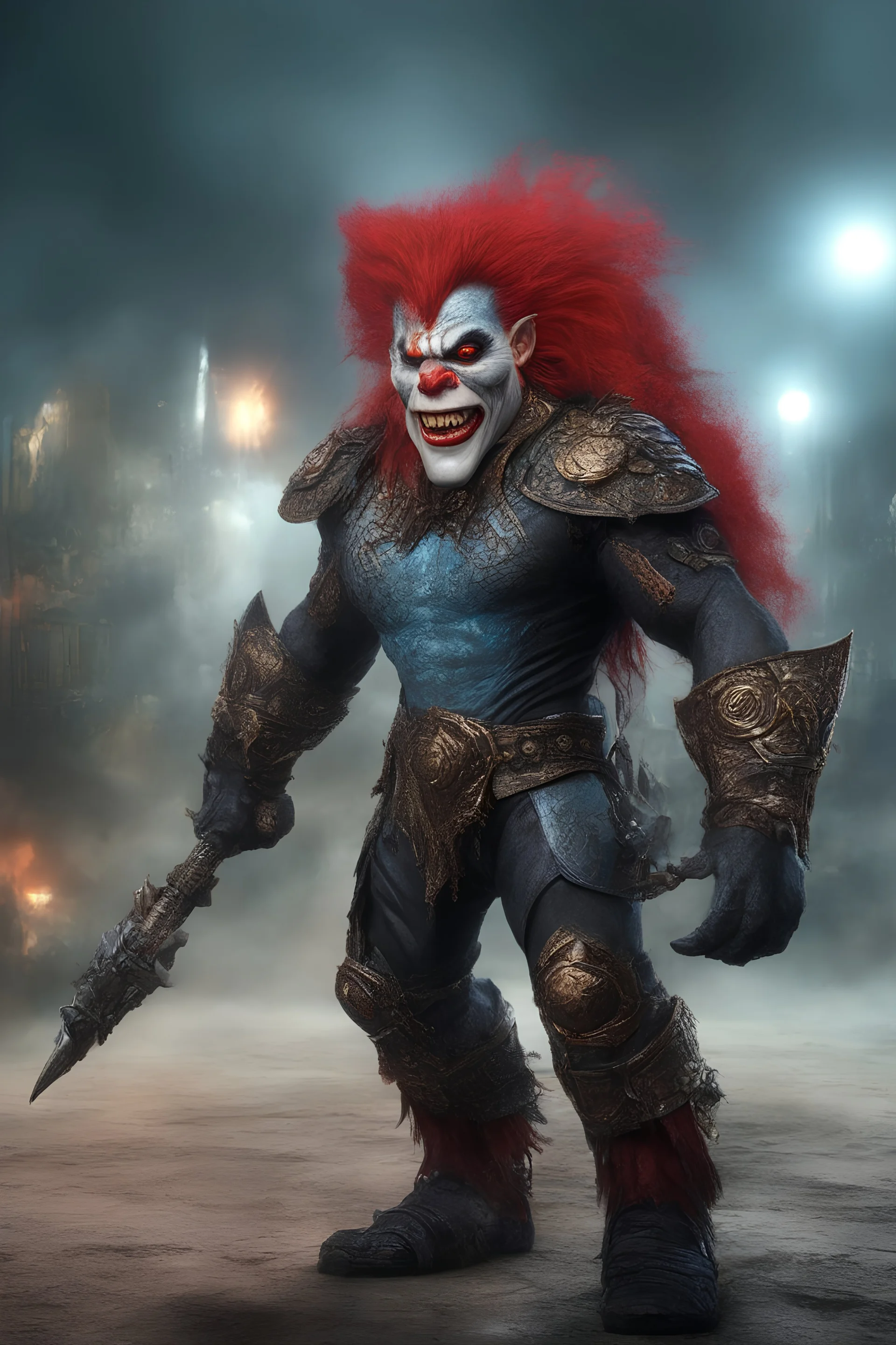 full body, head to toe, 3D, Flash Lambert the third, the anthropomorphic black Chinese Indian werewolf emperor zombie kraken terminator robot Gene Simmons, Bozo the clown, with Long wavy, curly (((red hair))), resembles Elvis Presley - full color - 32k, UHD, 1080p, 8 x 10, glossy professional quality digital photograph - raging sea and mountains and a ship in the background, historic, powerful, exquisite detail, sharp - focus, intricately - ((skin details, high detailed skin texture))