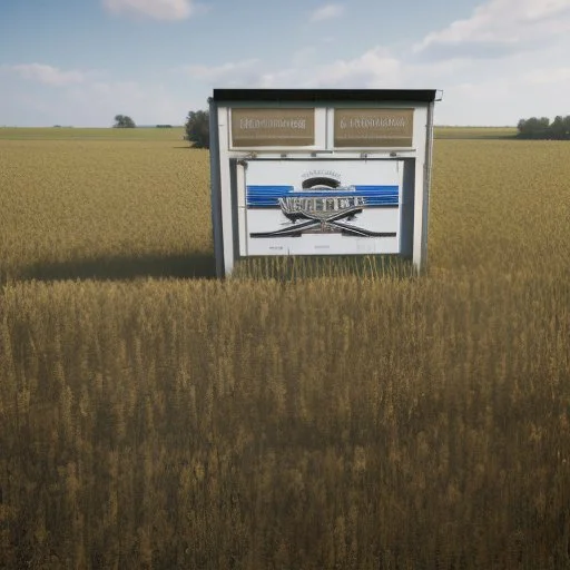 Side Door of a white truck with a logo for a wheat farm that features a tractor and wheat with text: "Pozniak Farms"