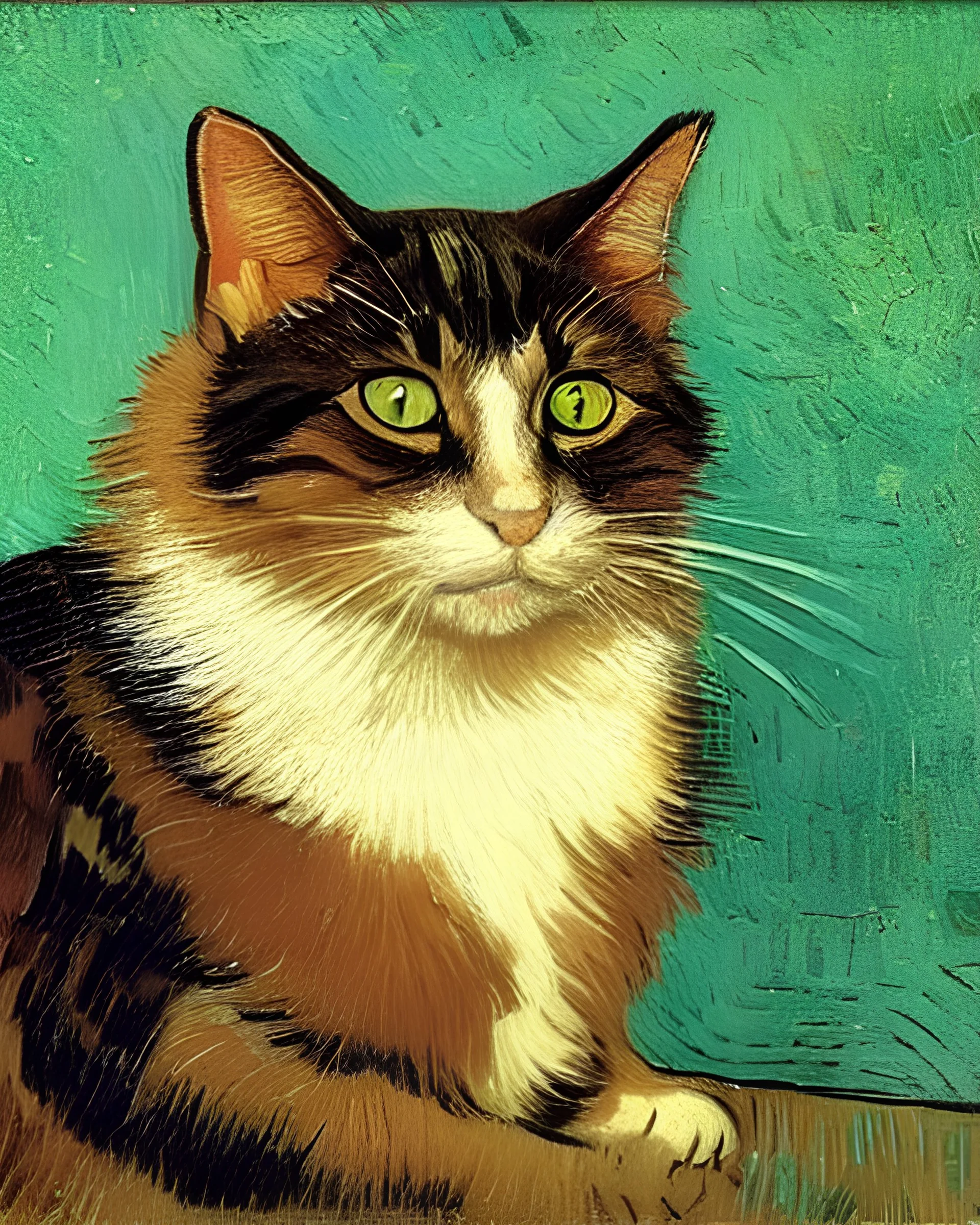 Portrait of a cat by Van Gogh