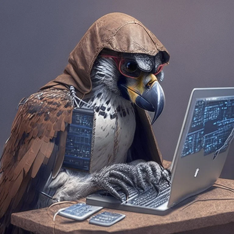 falcon as a hacker using the computer