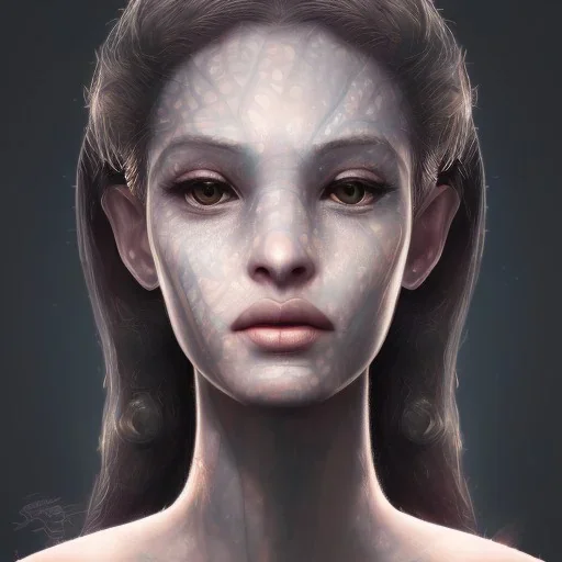 sango fantasy, fantasy magic, intricate, sharp focus, illustration, highly detailed, digital painting, concept art, matte, masterpiece head sexy front view latina alien beauty space lady silver carp skin one head African space night