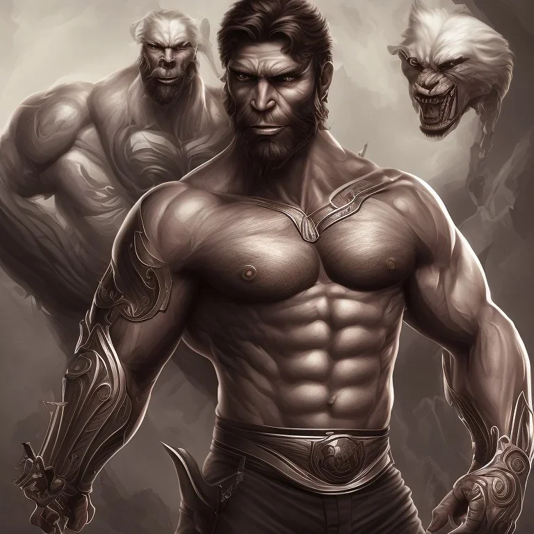  muscular sexy werewolf Dilf with white fur