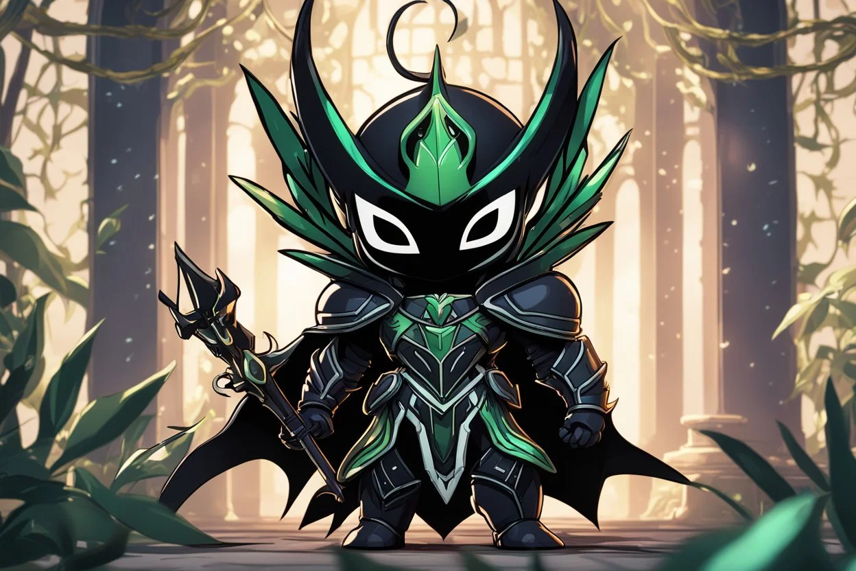 Chibi Mantis lord knight venom in 8k solo leveling shadow artstyle, in the style of fairy academia, hollow knight them, mask, close picture, neon lights, intricate details, highly detailed, high details, detailed portrait, masterpiece,ultra detailed, ultra quality