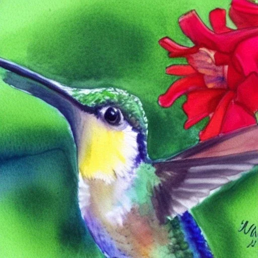 hummingbird watercolor