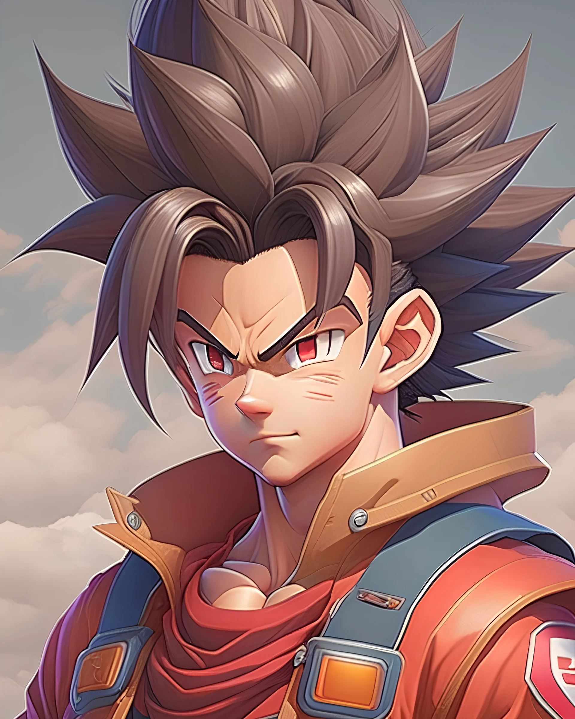 a Saiyan Mario, anime