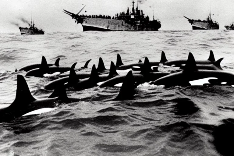 An orca army fighting in WW2 on D-Day