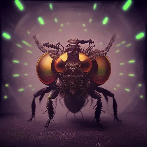 composition,portrait painting of a steampunk insect,steampunk center, ultra realistic, concept art, intricate details, eerie highly detailed, shiny, smooth, studio quality, octane render, Surrealism, Triadic colour scheme,glow-stick, ambient lighting,nightclub lighting, polaroid, 100mm, --ar 1:1 --v4