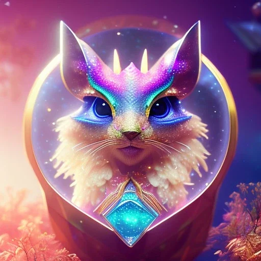 super cute fantasy creature, sharp eyes, galactic glitter background, delicate colors, full of details, smooth, light effect，vaporwave colorful, smooth, extremely sharp detail, finely tuned detail, ultra high definition, 8 k, unreal engine 5, ultra sharp focus