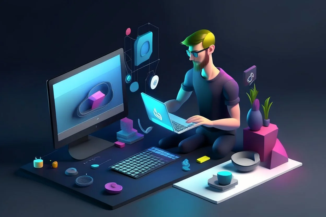 3d illustaration web developer