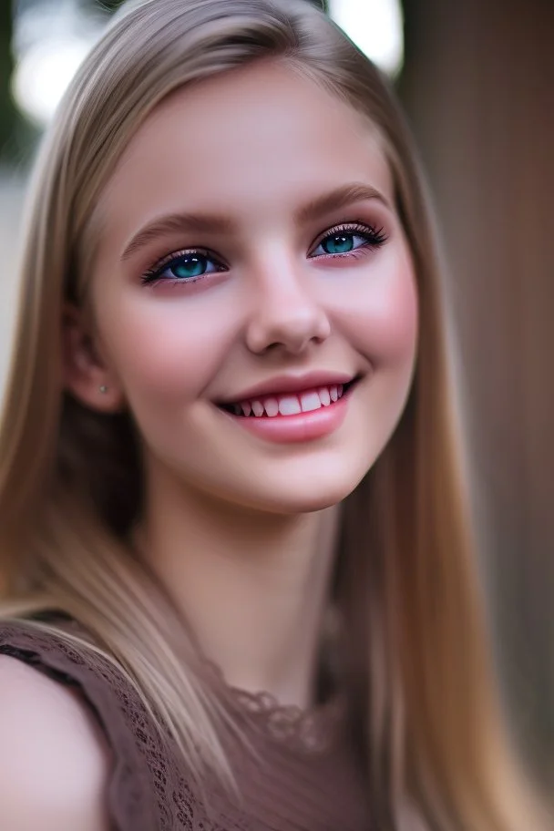 young blonde woman with dark green eyes