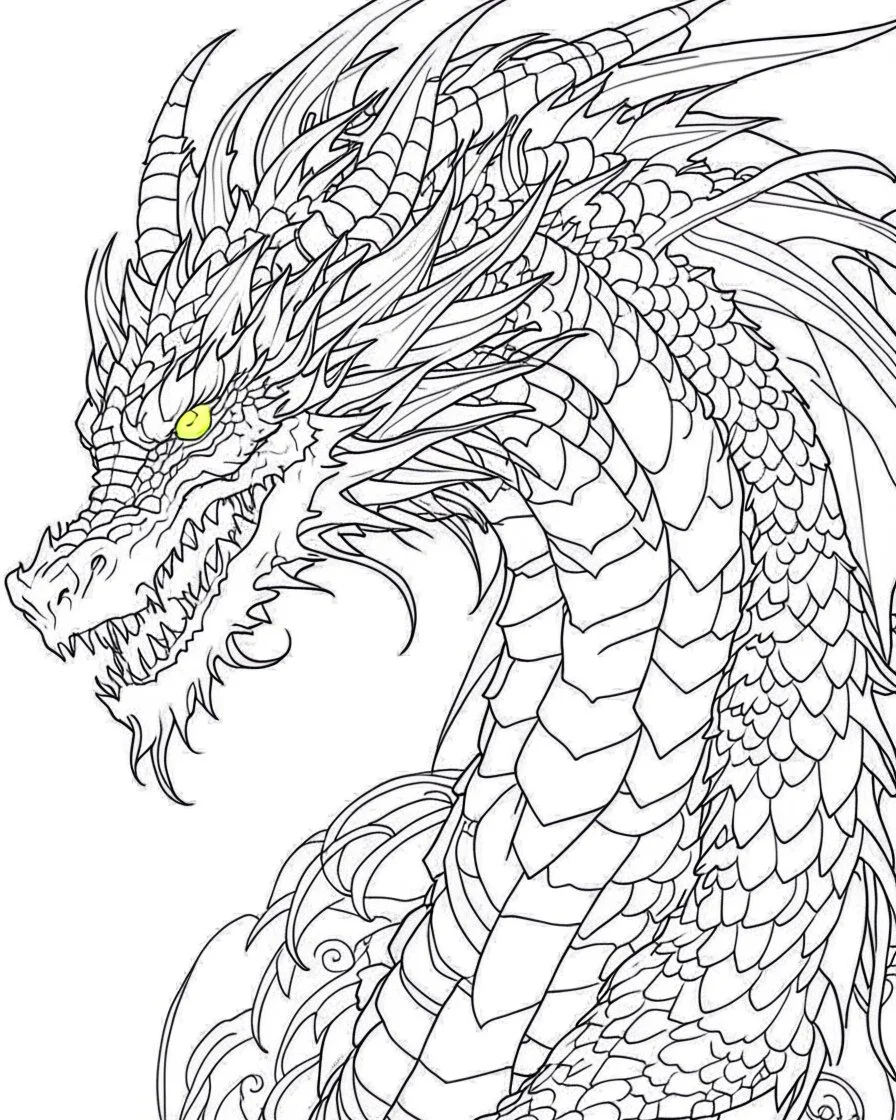 I need a dragon outline ,no shadow only clear outline and backgroun