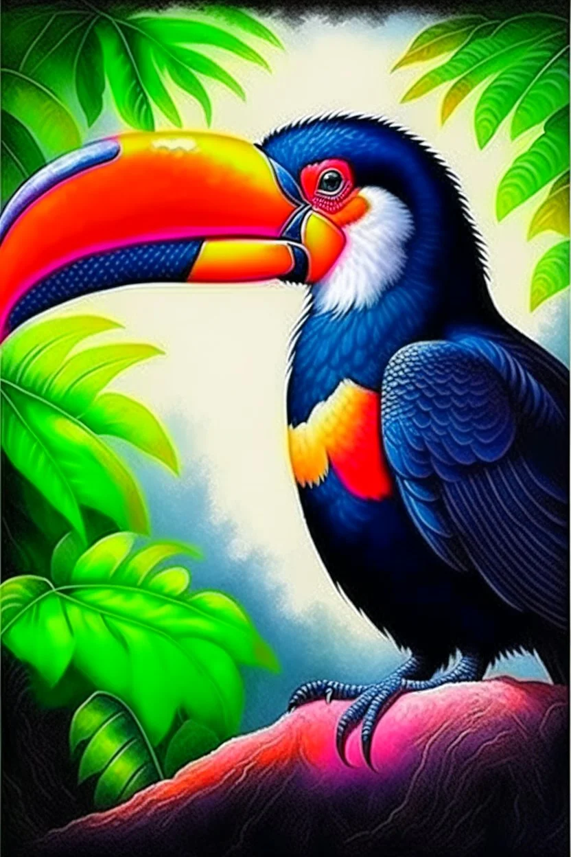 Toucan bird full body, digital art, photo, illustration, digital painting,oil painting, smooth, sharp focus, highly detailed