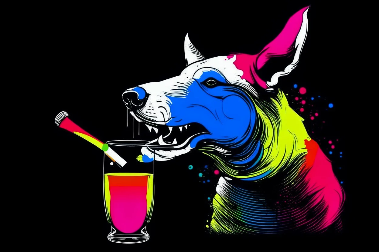 partyanimal fun drinking all night simple 3 colour style of piccaso