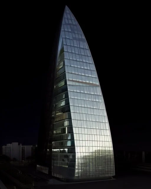 Edificio de concreto, ventanales de vidrio, estilo Zaha Hadid, calidad ultra, hiperdetallado, 8k, 3D