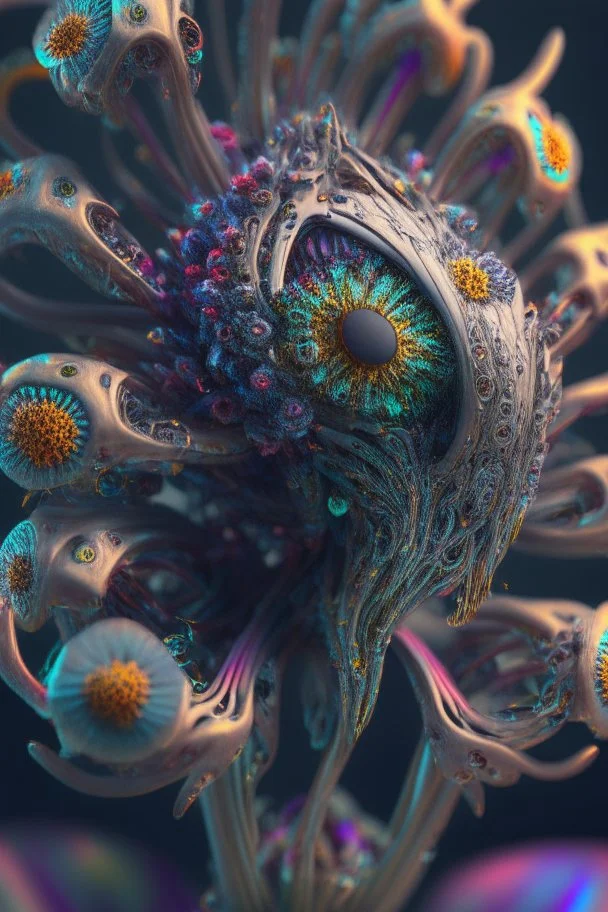 Cyborg flower alien fused ,highly detailed, hyper-detailed, beautifully, insane details, intricate details, beautifully, Cinematic, Colorful, Editorial Photography, 32k, Super-Resolution, Megapixel, photorealistic rendering