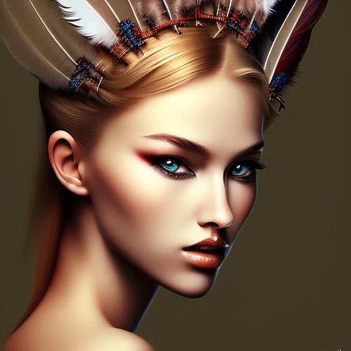 beautiful women with feathers