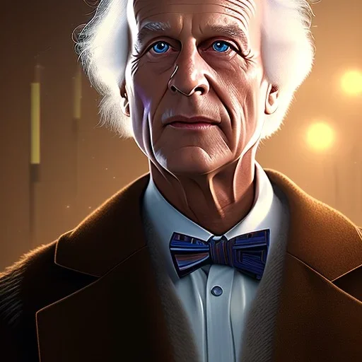 Portrait of Doctor Emmet Brown, Back to the Future, ultra realistic, high detail level, 8k