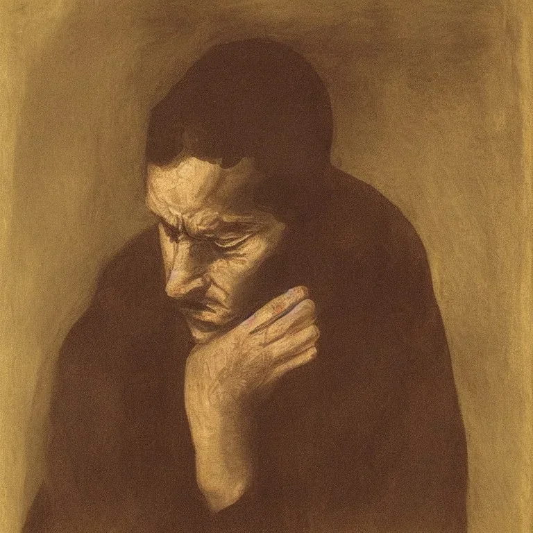 portrait of a depressed man by almeida junior