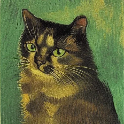 Portrait of a cat by Van Gogh