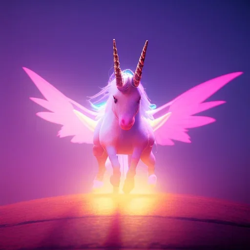 CaM küre içinde fantastik unicorn ateşli kanatları olan